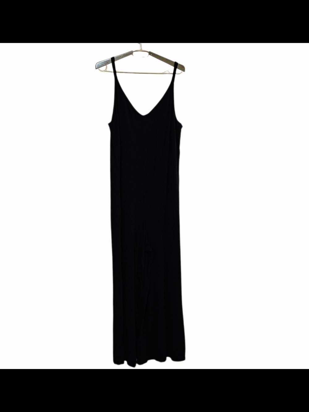 Athleta Nighttime Bliss Sleep Jumpsuit Black Romper 981316 Wide Leg Large - Picture 2 of 14